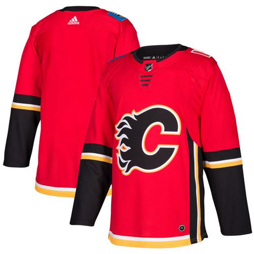 Adidas Flames Blank Red Home Authentic Stitched NHL Jersey